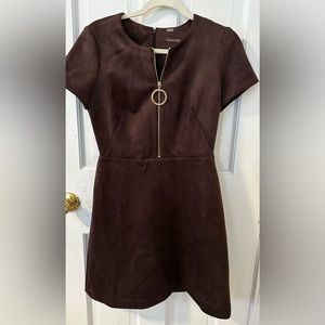 Brown Suede Calvin Klein Dress